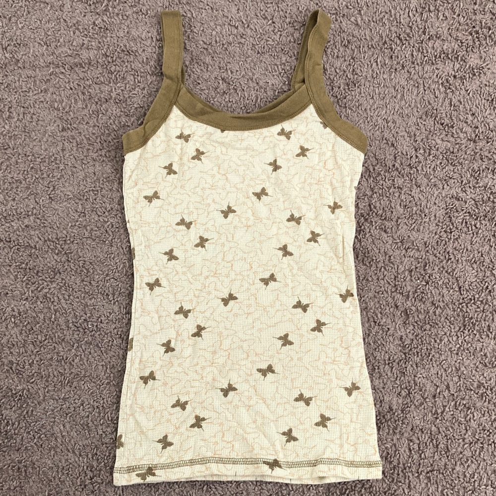 Arizona Jeans Company Stylish Women's Tank Top Size M Tan Cream Brown
